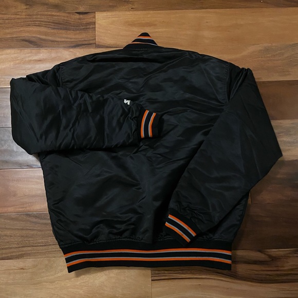 Vintage STARTER San Francisco Giants Satin BLACK - Picture 3 of 5